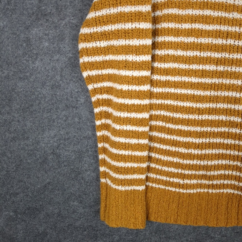 American Eagle Mustard Yellow Striped Henley Sweater Jegging Fit Womens Small - Picture 3 of 11